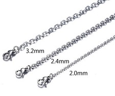 16'-30'' in bulk Stainless steel Strong O Link chain Necklace Fashion Jewelry