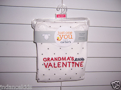 Carter's Long Sleeve Bodysuit GRANDMA'S LITTLE VALENTINE 6 Months 6M NWT
