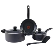6 Piece Gray Nonstick Cookware Set with Thermo Spot and Vented Glass Lids