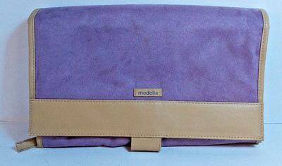 Modella Folding Suede/Faux Leather Travel Valet Bag w/Zipper Pockets-33''x13''-NEW