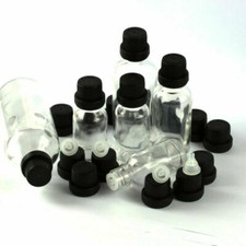 1-10X Essential Oil Bottles 5 100ML Clear Glass Thick Dropper Bottle  Cap Clear