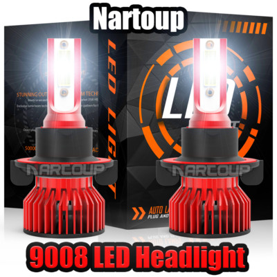 2X H13 9008 LED Headlight Super Bright Bulbs Kit White Hi-Lo Beam 6000K A+++