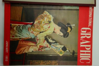 THE INTERNATIONAL GRAPHIC 1952 JAPANESE BOUND VINTAGE BOOK IN