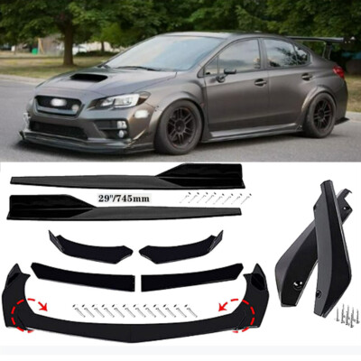 For Subaru Impreza WRX STI Black Body Kit 29'' Side Front Bumper Rear Accessories