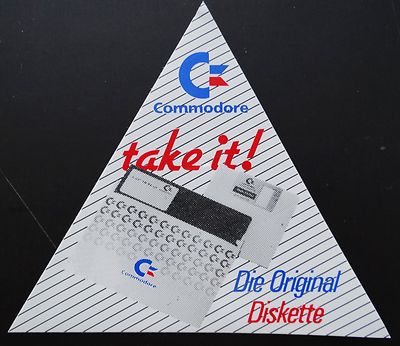 Werbe-Aufkleber Commodore Computer C64 Die Original Diskette Floppy 80er