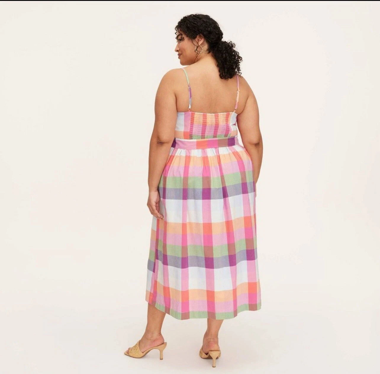 Abito midi Kate Spade x Target a quadri con cravatta in vita taglia X Large multicolore