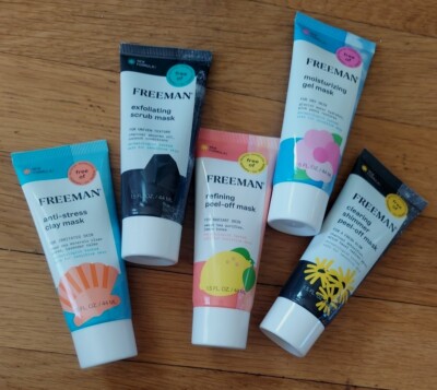 Lot of 5 FREEMAN Peel-off Anti-stress Gel Scrub Face Mask 1.5 oz each - NEW
