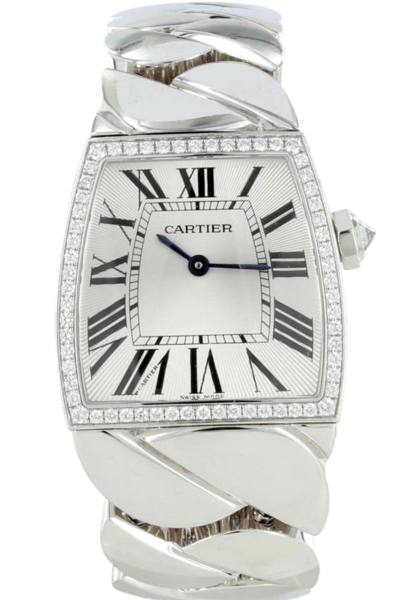 Cartier La Dona 195g 18K White Gold Diamond Bezel Large Lady Watch WE60019G  B&P