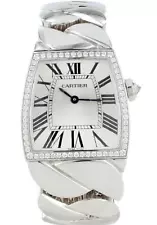 Cartier La Dona 195g 18K White Gold Diamond Bezel Large Lady Watch WE60019G B&P