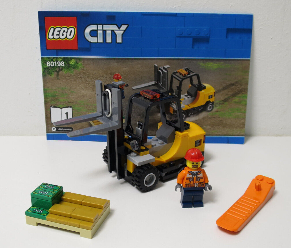 (P3) LEGO Train Freight Fork-Lift Bank Gold Cash Range 60198 With Ba New
