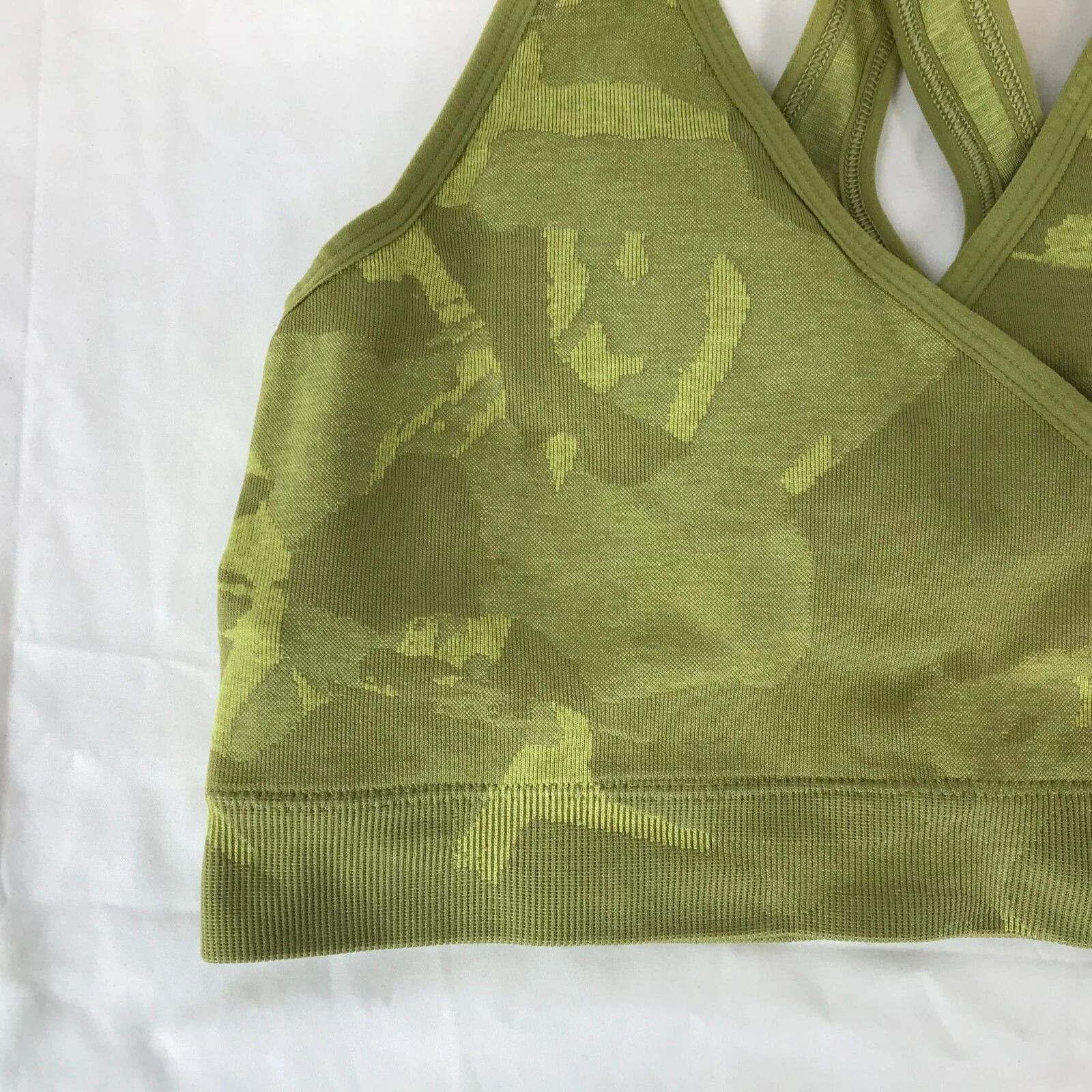 gymshark camo criss cross wrap sports tank-bra