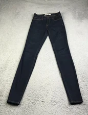 Baldwin The L Cigarette Jeans Womens 26 Dark Wash Mid Rise Skinny USA Made Denim