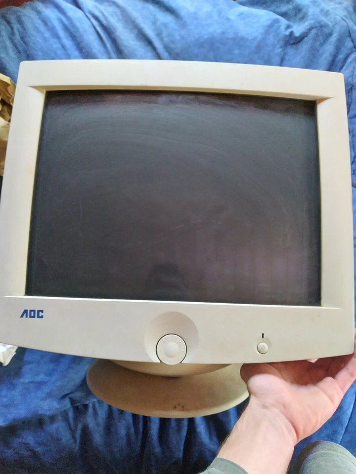 AOC 9Glrs 17.4" Vintage CRT Computer Monitor made 02/13/2001 TESTED WORKS! - Image 4 of 4