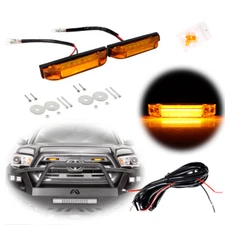 2X Amber Lens Amber LED Front Grille DRL Running Light For 2012-up Toyota Tacoma
