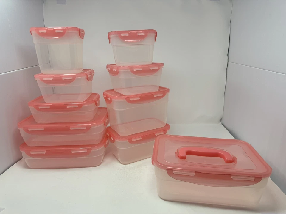 LOCK N LOCK Food Storage Container 10 Pc Set Plastic Kitchen Organizer Leakproof - Image 2 of 4