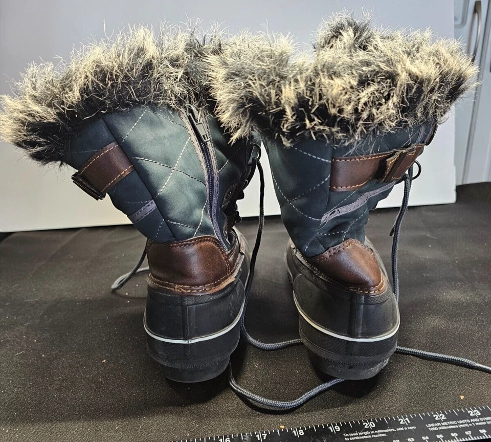 Botas Itasca Hayley Duck para mujer 9 marrón oliva forradas media pantorrilla con cordones nieve invierno Foto 4 de 4