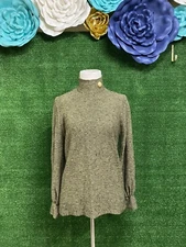 St John Saks Fifth Avenue Size 2 Brown Top With Gold Buttons