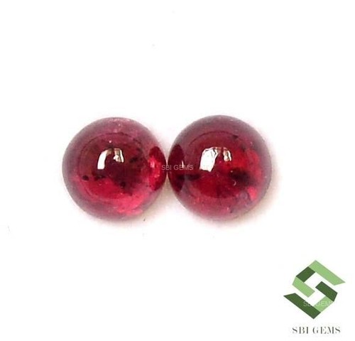 2.54 Cts Natural Ruby Round Cabochon Pair Earrings Supply 5.50 mm Loose Gemstone - Picture 4 of 8