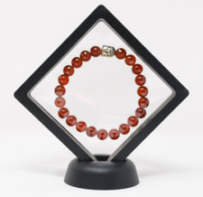 Natural Carnelian Gemstones w/ Buddha Charm Bracelet Polished Beads Crystals NEW