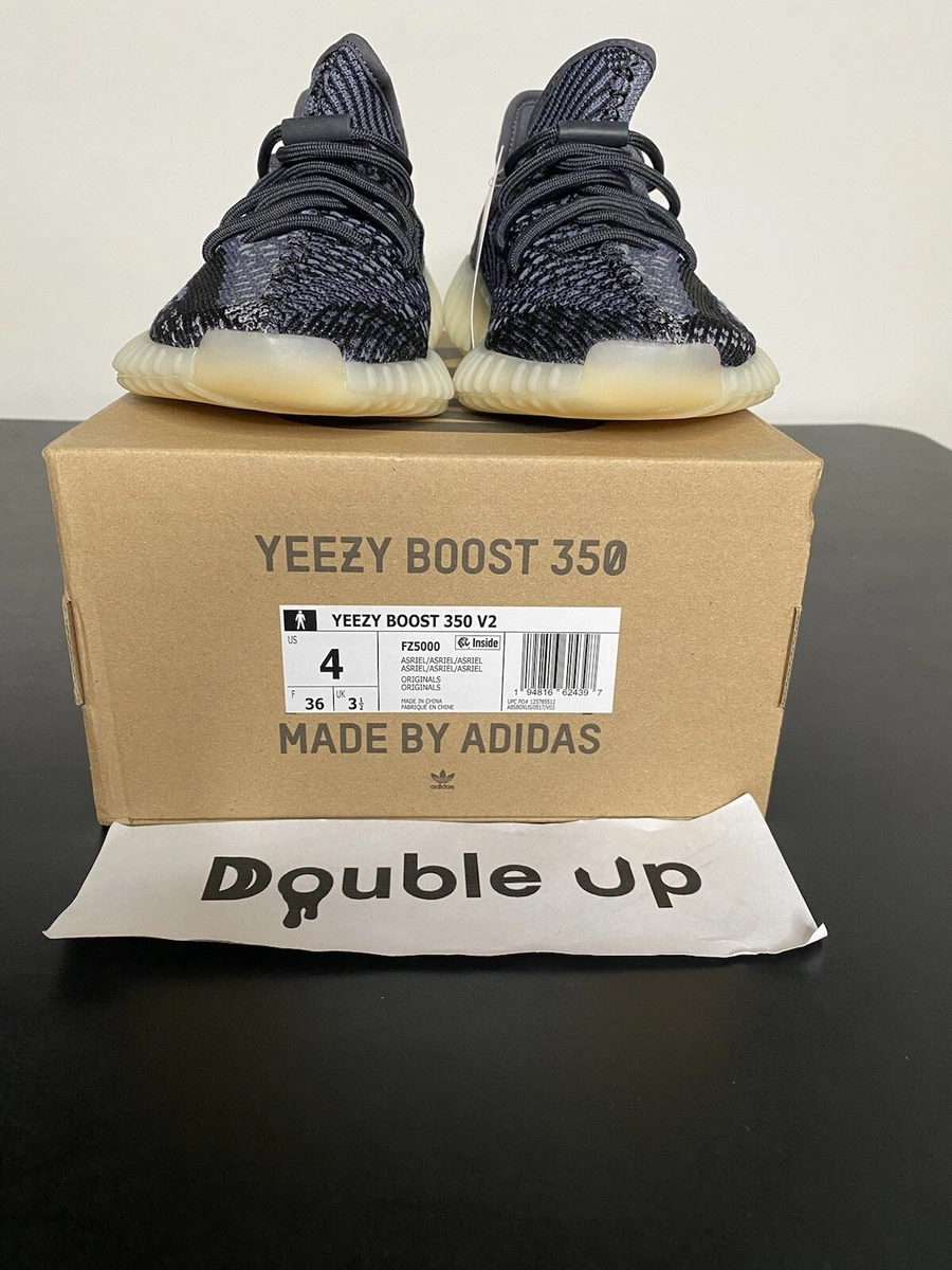 Adidas Yeezy Boost 350 V2 Carbon Black Grey Gray Off White Mens Size 4