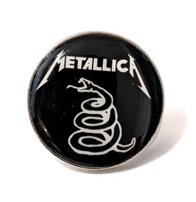 Metallica Snake Coil Pin Don't Tread on Me! Heavy Metal Enamel Lapel Brooch Pin