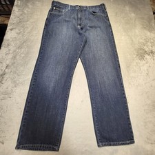 Calvin Klein Jeans Jeans Mens 34x30 Blue Straight Medium Wash 5 Pocket Zip Fly