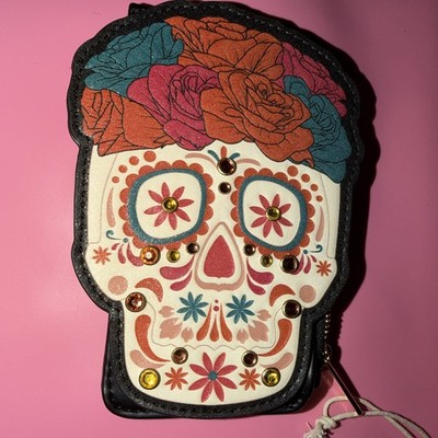 Loungefly Dia De Los Muertos Sugar Skull Card Holder Wallet Floral Goth