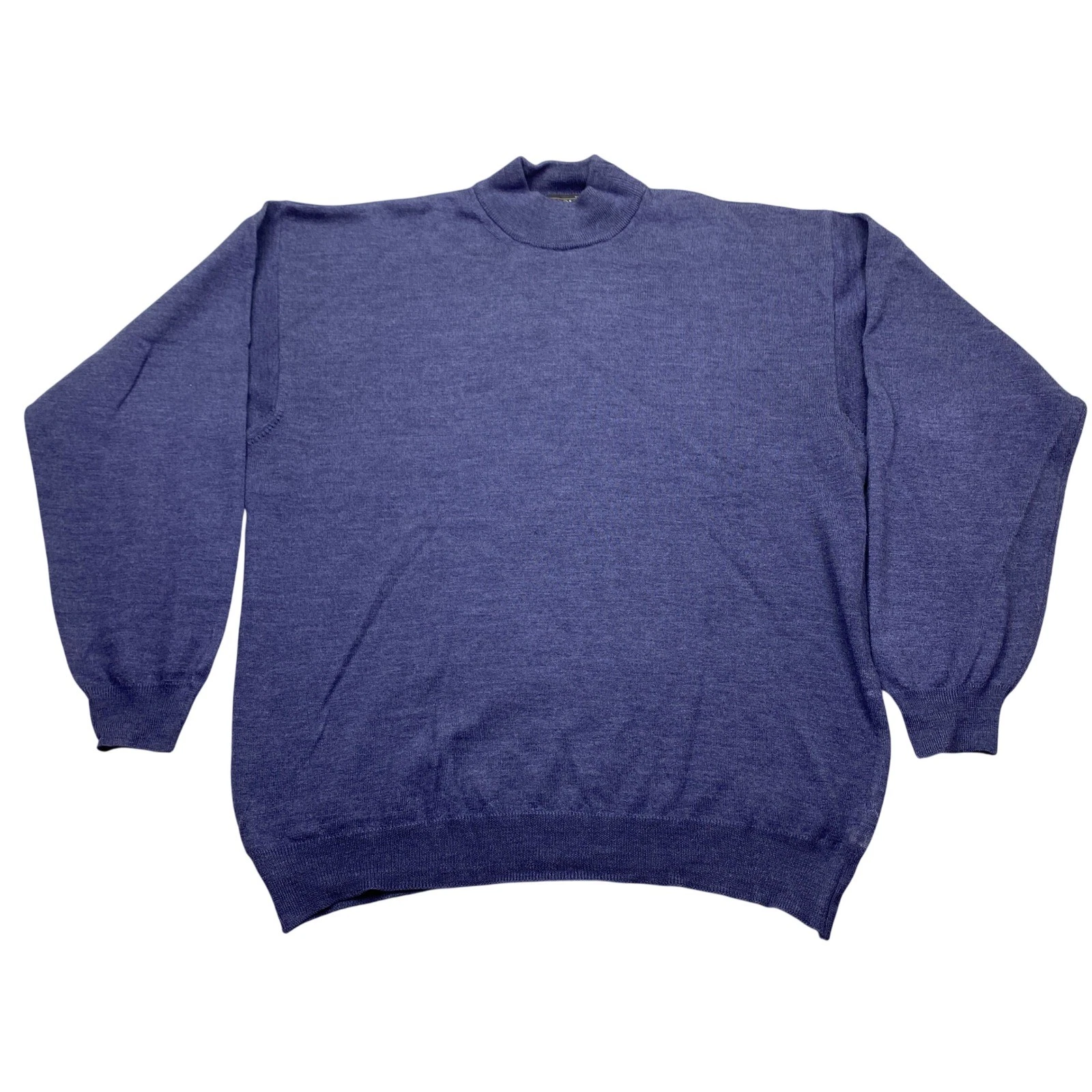 Marconi le collezioni Mens Purple 100% Merino Wool Mock Neck Sweater Italy Sz L
