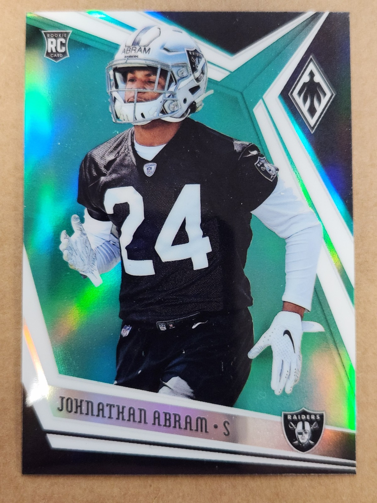 JOHNATHAN ABRAM #172 2019 Panini Phoenix Football GREEN PRIZM RC 9/25 RAIDERS