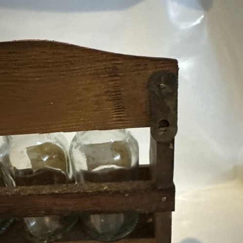 Vtg Apothecary Standing Wood Spice Rack Wall Mount 11x10.5” 12 Bottles. - Picture 9 of 10