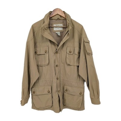 Orvis Field Jacket Coat Mens Medium Tan Barn Spring Workwear Hunting Classic 