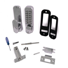 Era Push Button Digital Door Lock, Oval Handle Satin Chrome - 3003-35-7