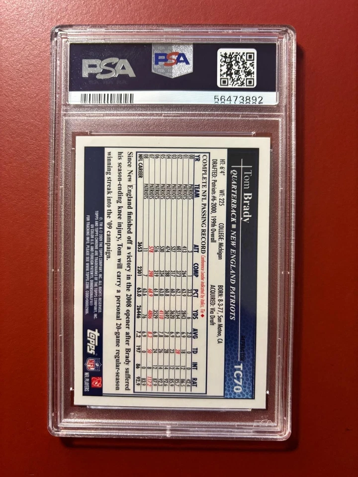 2009 TOPPS CHROME/ TOM BRADY/ THROWING REFRACTOR/ PSA 9 - Image 2 of 2