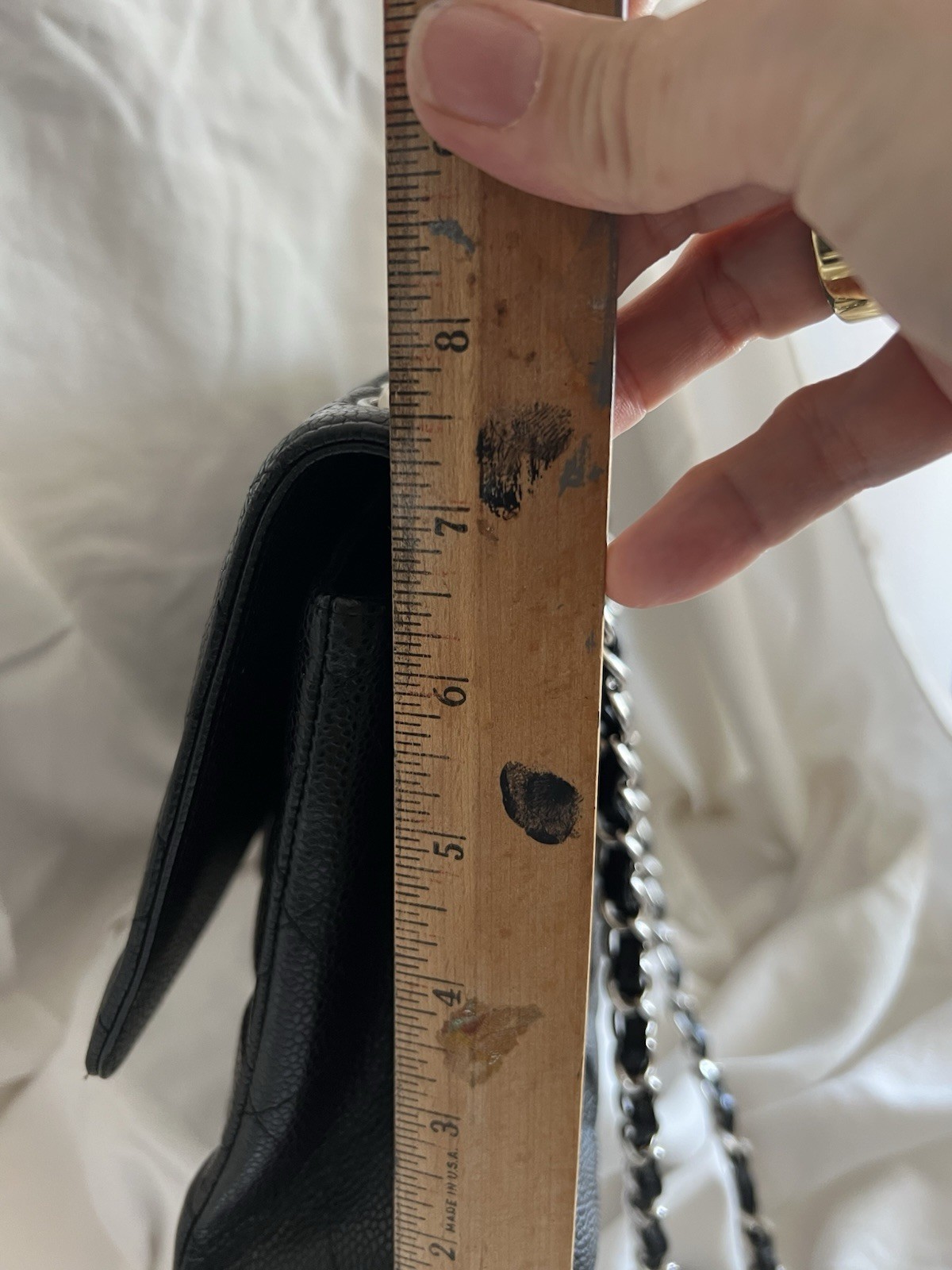 Stunning CHANEL Jumbo Classic Single Flap Black Caviar leather mint condition image 10