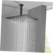 Rain Shower Head 10'' High Pressure Square Rainfall Shower Head Matte Black
