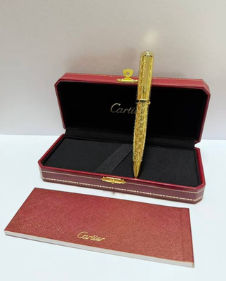 Cartier Gold Engraved Ballpoint Pen Luxury Writing Instrument with