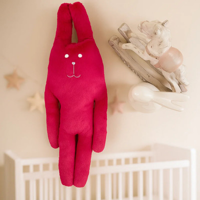 CRAFTHOLIC Red Rabbit Doll Stuffed Soft Plush Toy Birthday Great Gift Home Deco