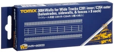 TOMIX N Gauge Wide Rail Wall C391 Inner C354 Outer 3 Types x 8 Sheets 3084