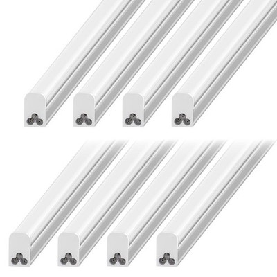8 Pack T5 LED Light, 3FT, 15W, 5000K 1800LM, Linkable Utility Fixture for Und...
