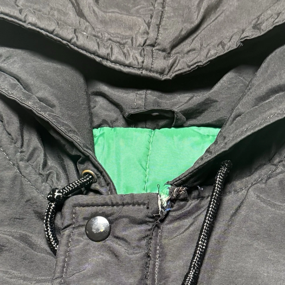 Chaqueta acolchada vintage Starter NFL New York Jets cremallera completa negra verde L Foto 4 de 4