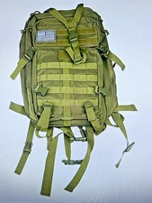 USCCA Branded Tactical Backpack Military Green w/ Compression Straps, Pockets