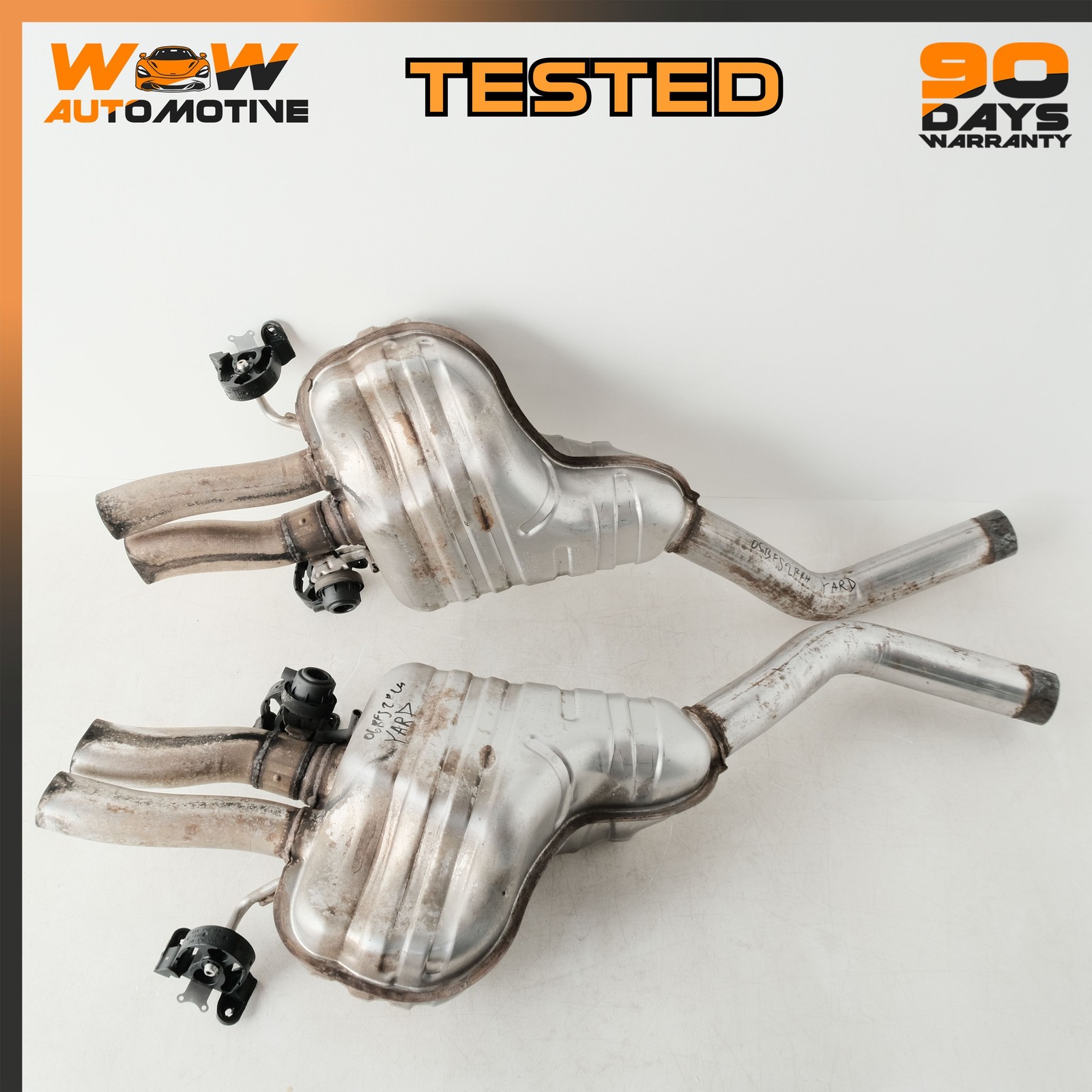 06-13 BENTLEY CONTINENTAL FLUING SPUR REAR LEFT RIGHT EXHAUST MUFFLER SET OEM