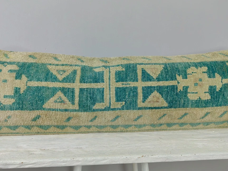 LONG BOLSTER PILLOW TURKISH RUG PILLOW LONG BED PILLOW LONG LUMBAR PILLOW DECOR - Image 4 of 4