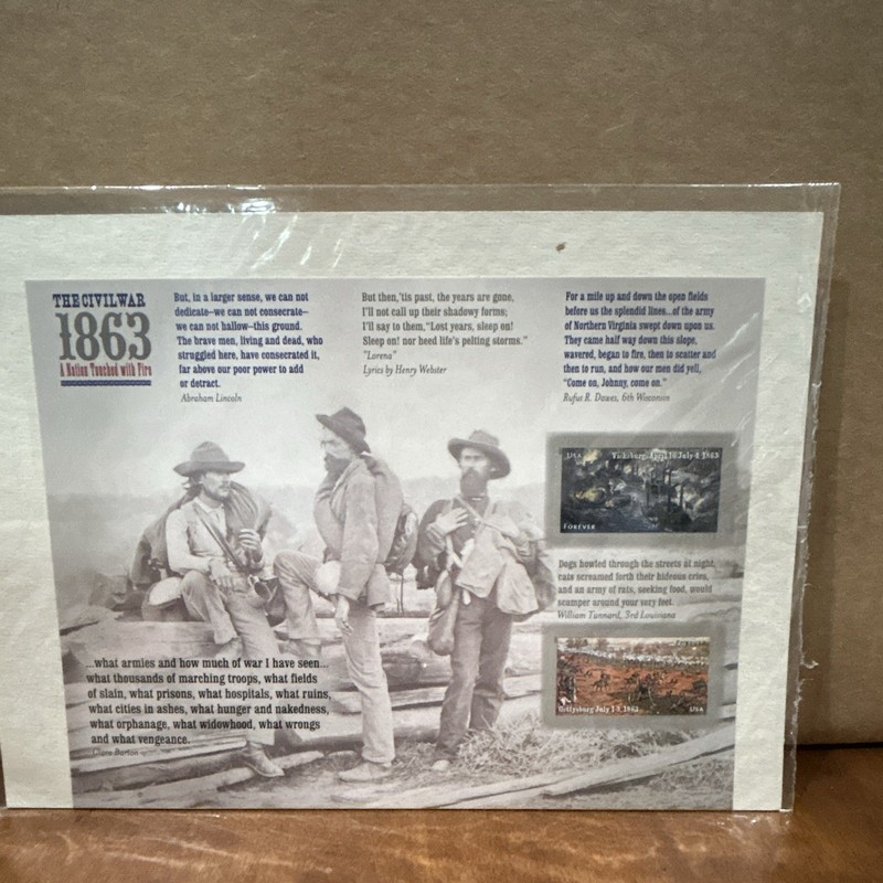 USPS Civil War 1863 Forever Stamp Sheet MNH Multicolor American Civil War