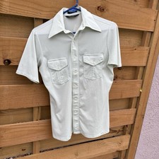 Vintage Van Heusen Splendor Knit Short Sleeve Shirt Disco Wear Size Medium