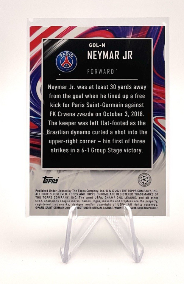 Neymar Jr 2020-21 Topps Chrome UEFA Golazo #GOL-N PSG view 2