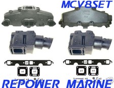 Exhaust Manifold & Riser Set, for Mercruiser 5.0 / 5.7L V8 350 MAG 