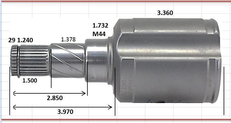 Подлинный передний левый приводной вал оси CV модели Tesla 1030615-00-B 2012-2016 - Изображение 3 из 3