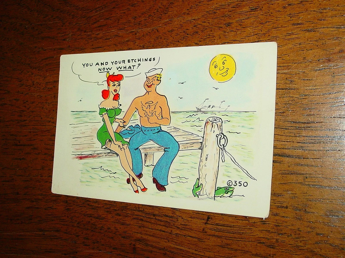 Vintage Comic Postcard PC Humor Risque Cartoon Womanizing Sex Funny  Unposted | eBay