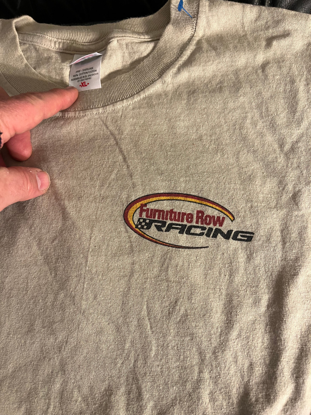 FILA T shirt auto Furniture Row Racing 00s anvil xl marrone rara NASCAR 77 87